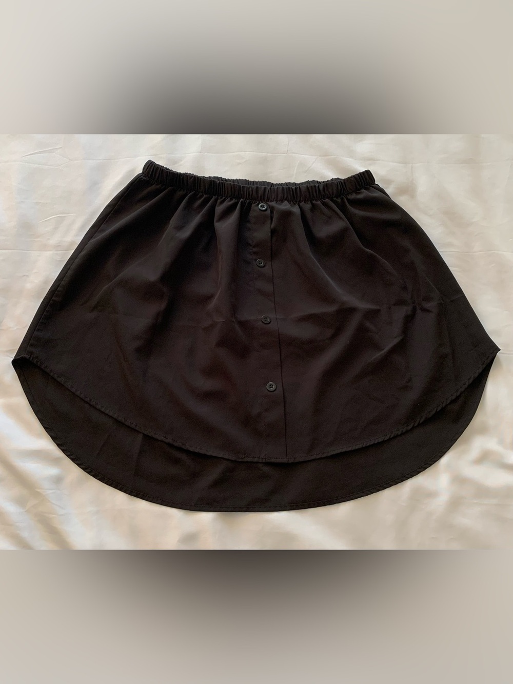 Black Shirt Extender Size 2XL Adjustable High Low Layering Half Skirt